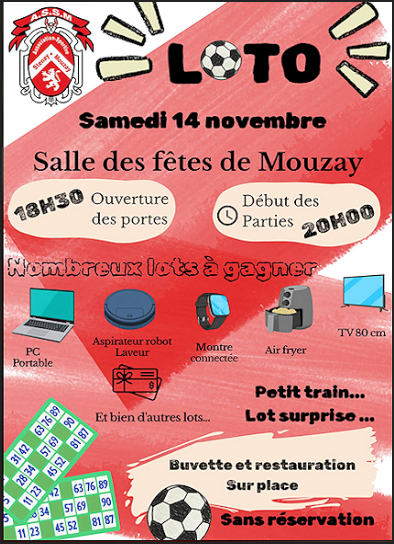 LOTO du Foot à Mouzay le samedi 14 novembre